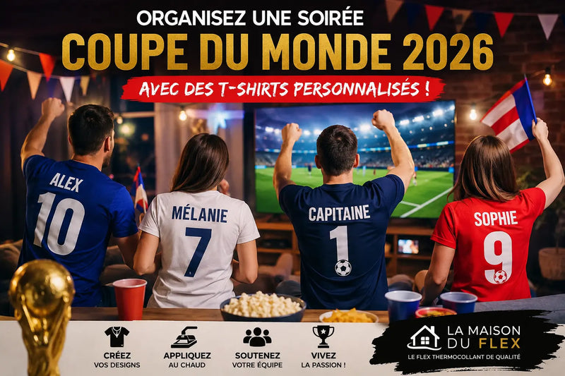 Organisez une soirée Coupe du Monde 2026 avec des t-shirts personnalisés | La Maison du Flex Maison du flex