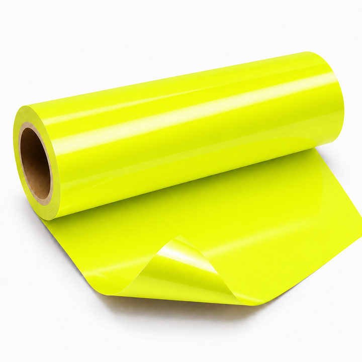Rouleau de flex fluorescent thermocollant jaune pour personnalisation textile Maison du Flex
