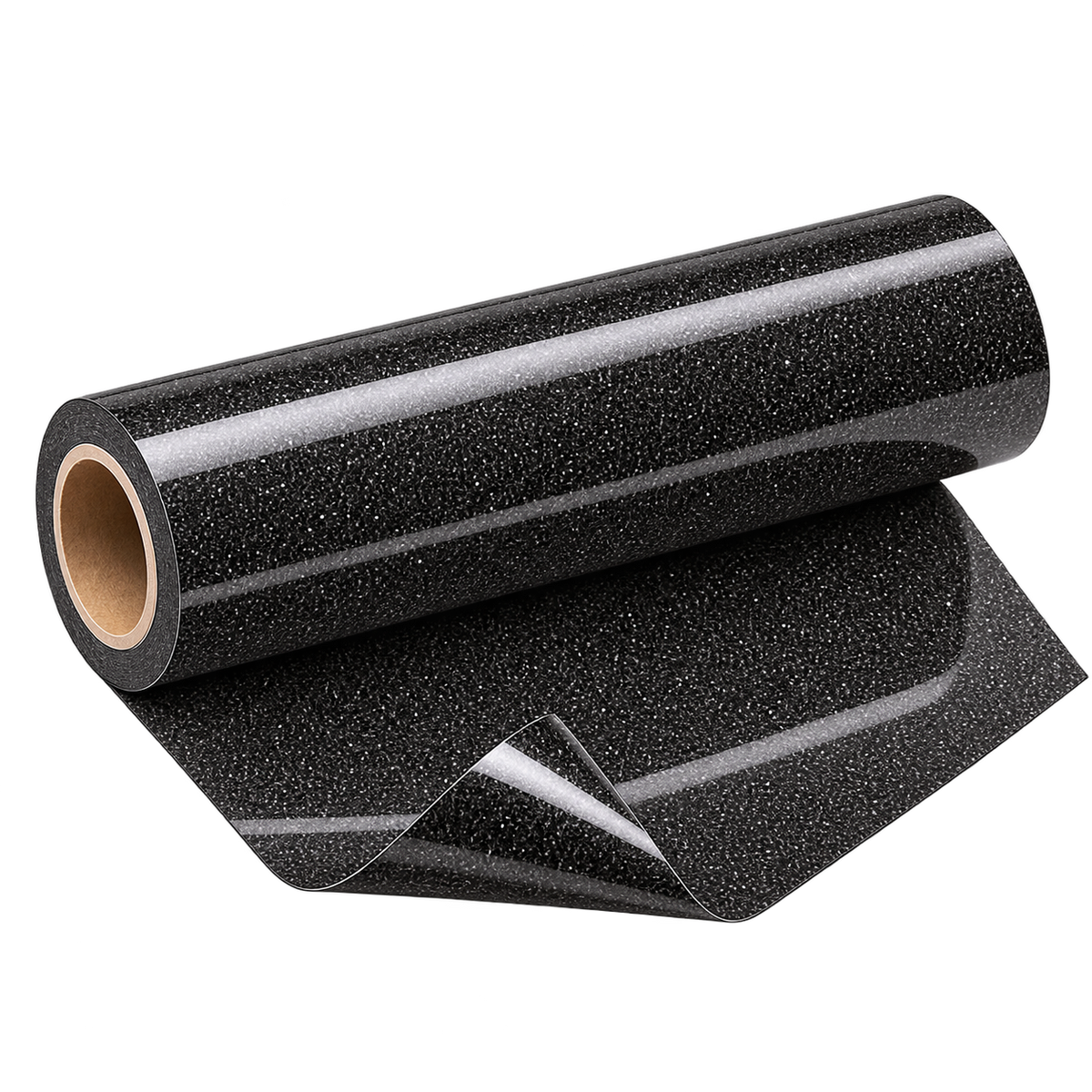 Rouleau de flex thermocollant pailleté noir pour personnalisation textile Maison du Flex